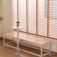 One Milk Tea Shop Rest Bench Combination Birch Board Dessert Shop Table Chair Bench Shoe Changing St