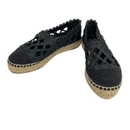 ☆ CHANEL 香奈兒 Black Braided Raffia Espadrilles #35 Flats 黑色草編織35碼平底鞋 100%真品