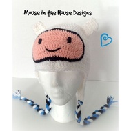 HANDMADE KNIT HAT FINN ADVENTURE TIME CAT BEANIE/KNITTED BEANIE/ KNITTED BATIK/SHINICHI HAT/ADVENTUR