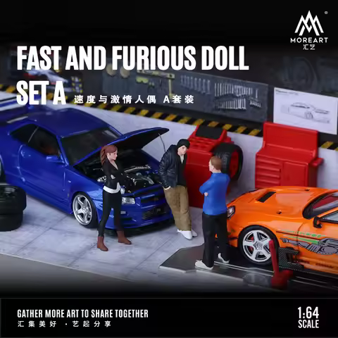 MoreArt 1:64 Fast & Furious Set A Resin Model Figures Mini People For Car Model Scene Collection Gif