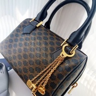 中古真品 帶盒 CELINE 黃金凱旋門流蘇包包掛飾 掛件鎖匙扣鑰匙圈