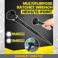 12MM - 24MM Double Ratchet Scaffold Wrench Multipurpose Double Head Spanner Socket 6 Point 12 Point 
