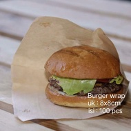 Burger Wrap 8x8cm / Laminated burger wrapping paper 8 x 8 cm - 100pcs