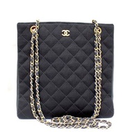 Chanel vintage 帆布 托特包 肩背包 金鍊