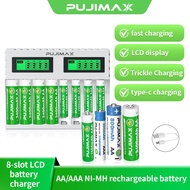 PUJIMAX 8slot battery charger NI-MH battery AA AAA 1.2V NI-MH rechargeable battery fast charging