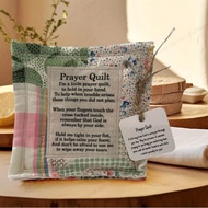 1pc Handmade Prayer Blanket With Wooden Cross - Colorful Symbolic Quilt With Inspirational Verse, So