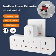 2500w 13A Multifunctional Power Socket Multi-Port Power Strip with Fuse Cordless Power Extension Ext