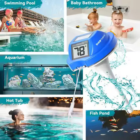 BALDR Solar Pool Thermometer IPX7 Waterproof Thermometer For Ponds,Hot Tubs,Hot Spring