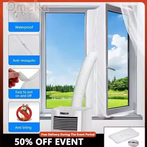 AirLock Window Seal for Portable Air Conditioner, 3m 4m Flexible Cloth Sealing Plate Window Seal wit