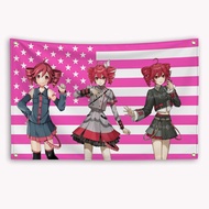 Kasane Teto Pink American Flag Banner Tapestry Decor Advertising Flags for Bedrooms Barber Shop Tape