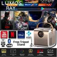 LUMOS RAY 10 Years Warranty Smart+ Android Projector H7 Mini 6000 Lumens HD 1080P 4K WiFi LED Projector for Home Theater