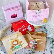 10 paper bags for bento cakes, bagasse boxes for birthday cakes, cream cakes