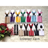 UNGU MERAH Suspenders suspenders jojon buckle 2.5cm black, brown, red, yellow, purple, pink, biru, w