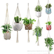 Cotton Handmade Hemp Rope Net Pocket Net Pocket Hanging Basket Flowerpot Cross-Border Sling Hanging 