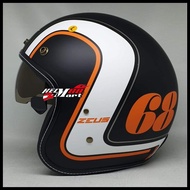 Zeus 380Fa Motif K36 Double Visor Half Face Helmet Zs380 Zs-380 Fa