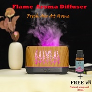 Aroma Diffuser FREE Aroma Oil 20ml  🔥Flame🔥 Air Humidifier Air Treatment Humidifiers Home Fragrance เครื่องเพิ่มความชื้นในอากาศ ไฟLED Aroma Lamp Aromatherapy  Aroma essential oil เครื่องทำไอน้ำ ความจ