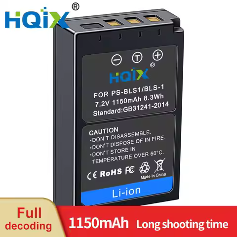 HQIX for Olympus E-P7 PL2 PL5 PL6 PL8 PL7 PL9 PL10 P3 PM1 PM2 M5 M10 Mark III II IV Camera PS-BLS1 B