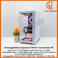 ARMAGGEDDON AQUARON MATX CUSTOMIZE GAMING INTEL CORE I7-7700 16GB RAM 512GB NVME SSD GTX1070 USED DE
