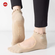 ALO Combed Cotton Halter Back Yoga Socks-Professional Anti-Slip Pilates Sports Socks