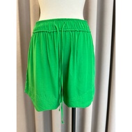 GANNI Bright Green Elastic Belt Shorts Guaranteed