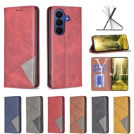 YJD Case For Samsung Galaxy A57 A37 A27 A17 A07 Magnetic Closure Rhombic Leather Card Slot Anti-Drop