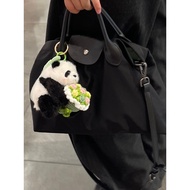 Chengdu Hand-Made Panda Doll Pendant Big Panda Base Doll Flower Panda Keychain Bag Hanging Green Bou