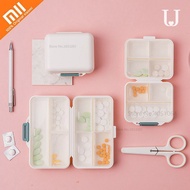 Collapsible three-section medicine box 8 grid mini medicine