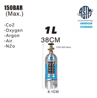 USA Standard 1L 2L 4L Co2 ออกซิเจน N20 ไนตรัสแก๊สพร้อม CGA 320 วาล์วเปิด/ปิด