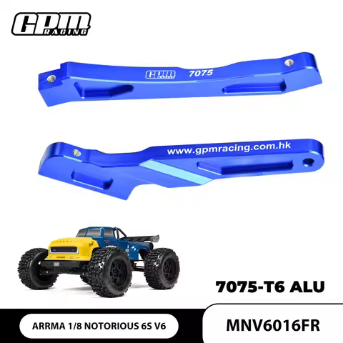 GPM 7075-T6 ALLOY FRONT AND REAR CHASSIS BRACE For ARRMA 1/8 NOTORIOUS 6S V6 4X4 BLX BRUSHLESS STUNT