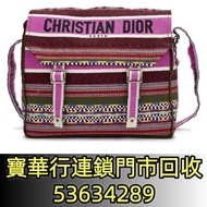 Dior 紫色、綠色和白色刺繡帆布 Diorcamp 手袋  中古包，二手手袋，單肩包，斜挎包，水桶包，手提包，舊手袋， 名牌手袋，名牌包包，愛馬仕Hermès，路易威登LV， 香奈兒CHANEL，普