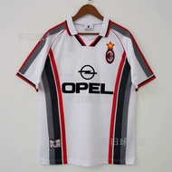 97-98 ac Milan Away Jersey No. 3 Maldini No. 8 Deserli No. 14 Weah Team Uniform Retro Football Unifo