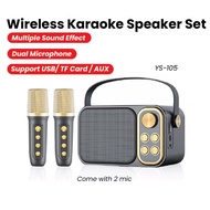 Suyosd YS105 Bluetooth Speaker with Microphone Karaoke Set Wireless Dual Microphone KTV Portable Bluetooth Mic Speaker