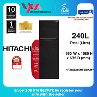 Hitachi 240L Refrigerator 2 Door/Peti Ais 2 Pintu Inverter (HRTN5255MFBBKMY) Peti Sejuk/Fridge/冰箱 [SAVE4.0]