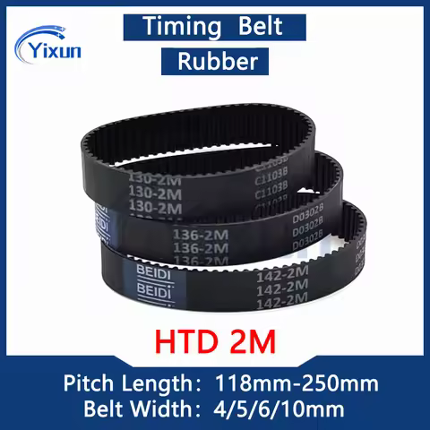 2M Closed Timing Belt Length 118 120 126 130 136 142 158 160 161 162 168mm Width 4/5/6/10mm 2M Rubbe