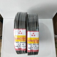 1 Roll Kabel Listrik TR 2x18 Hitam Putih Isi 2 Serabut 1meter 2 x 18