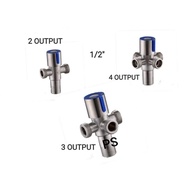 Stop Kran Air Shower  Cabang 4 | Stop Kran Shower Stainless