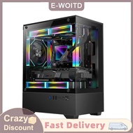TOOLS เคสคอมพิวเตอร์กระจกใส270องศาเคส PC Tower สำหรับ M-ATX เมนบอร์ด ITX CPU Water Cooler SSDx1 + HD