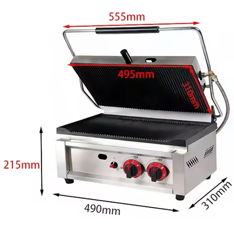Professional Press Grill, Gas Griddle, Panini Contact Grill, Commercial Press Grill, Upper and Lower
