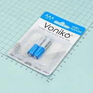 Blister of 2 AAA LR03 2PK Voniko 1.5V Batteries