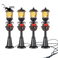 4 件裝迷妳聖誕燈柱火車燈微型路燈裝飾燈,適用於 DIY 娃娃屋村莊通道