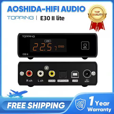 TOPPING E30 II lite Decoder AK4493S DAC USB Hi-Res Audio DSD512 768k XMOS XU208 Touch Operation with