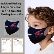 【Ready Stock】 Individual Pack 50pcs Summer Kids Mask 3D Cute Cartoon 3D Disposable Style facial Face