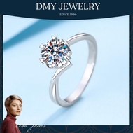 DMY Jewelry Silver 925 Original/Cincin Budak Perempuan/Real Moissanite Diamond 2CT With Certificate