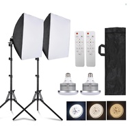 Andoer Studio Photography Light Kit Softbox Lighting Set Including 85W Bi-color LED Light * 2 + 40x4