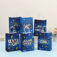 6pcs Game Gift Bags with Handles, Go Win, for Game Party supplies, kids sweet Package, Reusable Pape