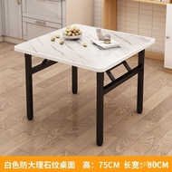 【TikTok】#Foldable Table Dining Table Household Square Dining Table Rental House Dormitory Low Table Outdoor Simple Stall