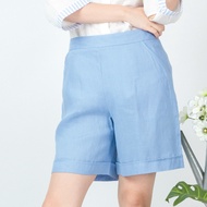 กางเกงขาสั้น กางเกงขาสั้นผู้หญิง กางเกงผู้หญิง C&amp;D LInen Pants กางเกงขาสั้น สีฟ้า เนื้อผ้าลินินพรีเมี่ยม (CT5HBU)