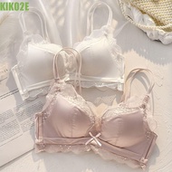 KIKO2E Women's Seamless Bra, Soft Solid Color Push Up Bra for Women, Underwear Gathered Breathable Wireless Satin Bra Women