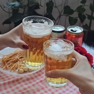 12 Striped Draft Beer Glasses – Hanoi Beer Standard – 220ml