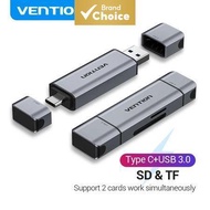 Vention 2 in 1 SD TF Card Reader OTG USB 3.0 2.0 5Gbps 256GB Type C 3.0 TF SD Micro SD Memory Card A